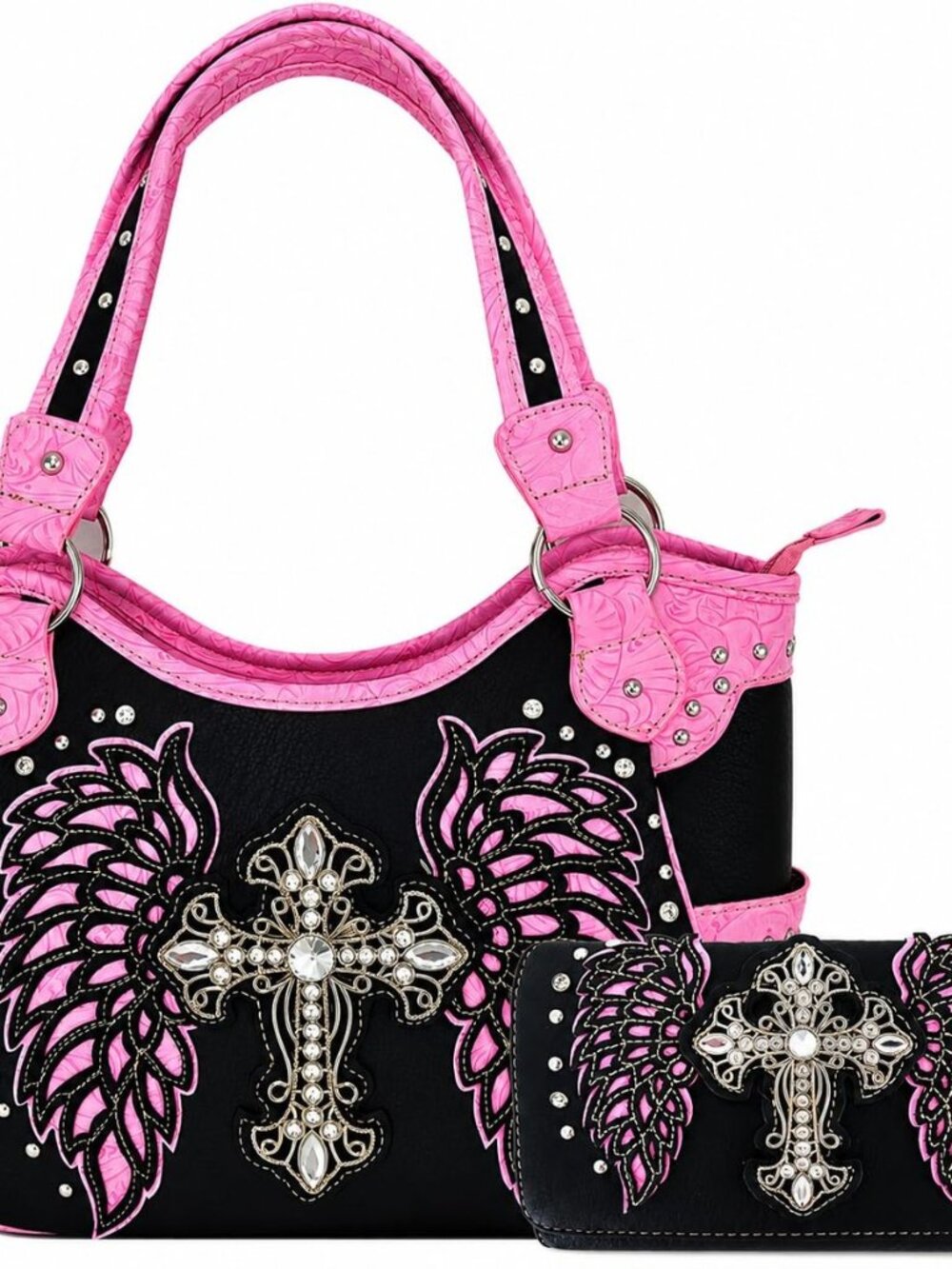 Western Trendy Western Country Cross Purse and Wallet Set for Women